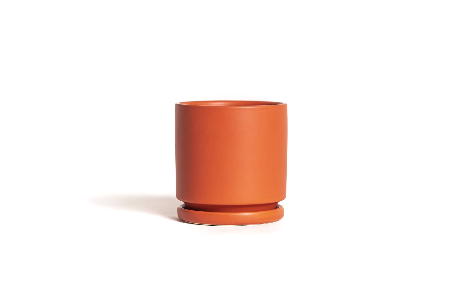 Momma Pots - 6.5" Gemstone Cylinder Pots with Water Saucers: Top Half Dusty Rose