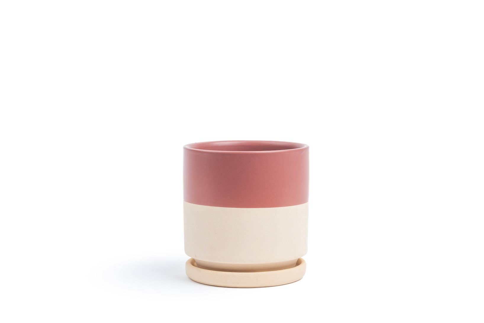 Momma Pots - 10.5" Gemstone Cylinder Pots with Water Saucers: Granite