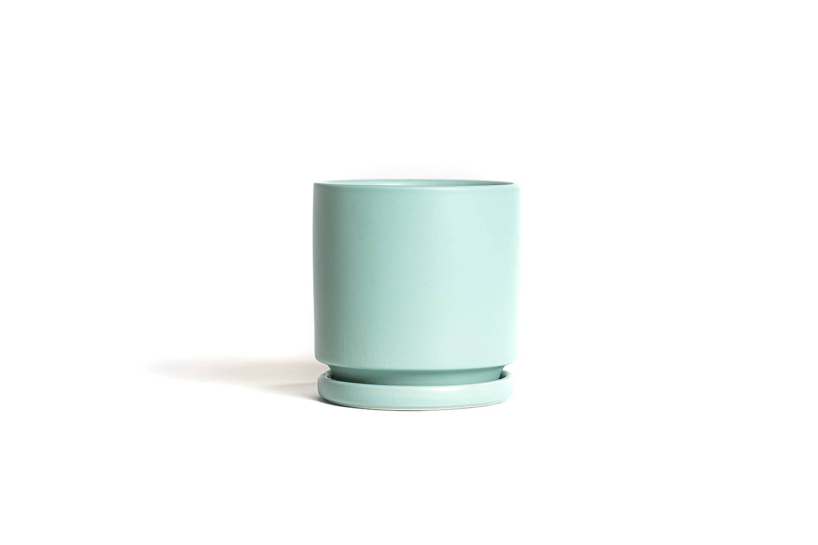Momma Pots - 6.5" Gemstone Cylinder Pots with Water Saucers: Granite