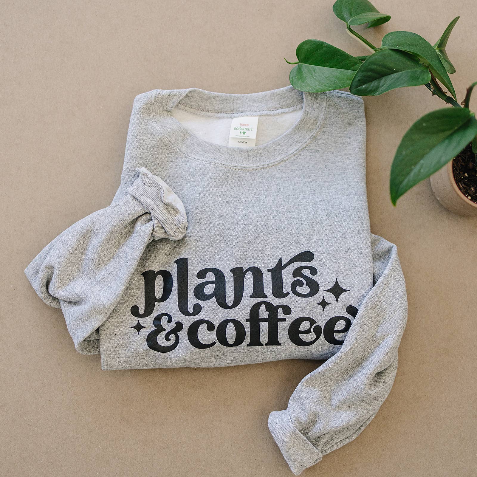 Packer Plant Co - Plants & Coffee Crewneck Sweatshirt: Fatigue Green / M