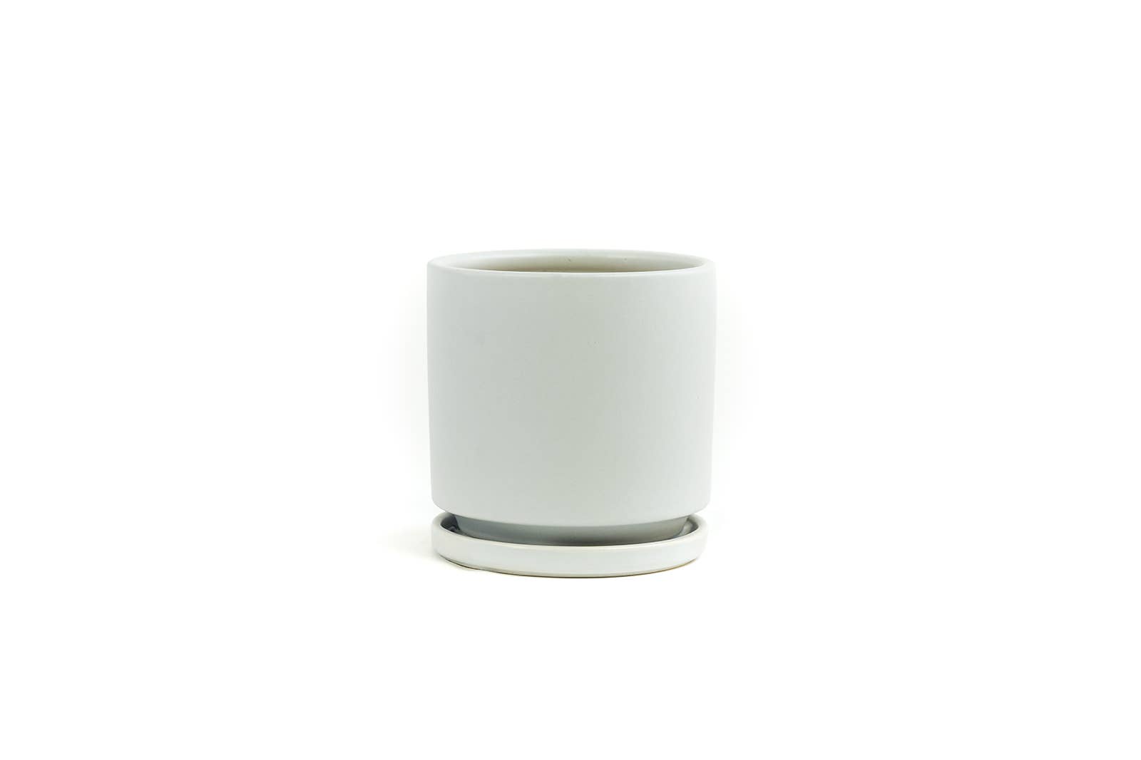 Momma Pots - 6.5" Gemstone Cylinder Pots with Water Saucers: Top Half Dusty Rose