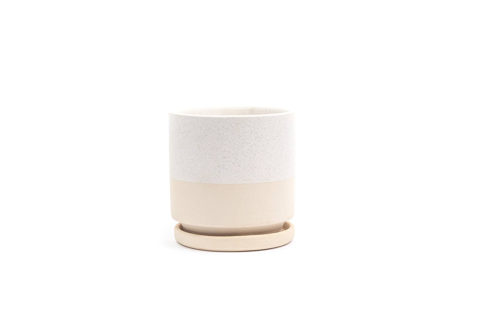 Momma Pots - 6.5" Gemstone Cylinder Pots with Water Saucers: Top Half Dusty Rose