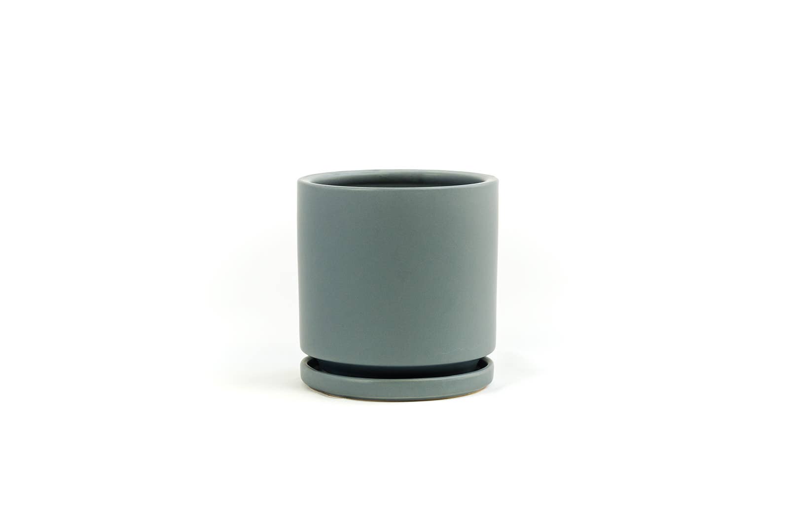 Momma Pots - 6.5" Gemstone Cylinder Pots with Water Saucers: Top Half Dusty Rose