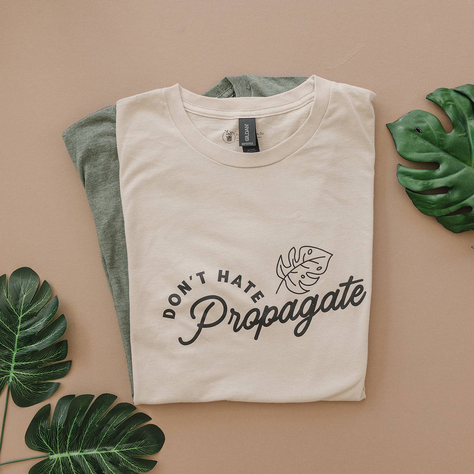 Packer Plant Co - "Don't Hate, Propagate" Plant Themed Graphic T-Shirt: XL / Heather Military Green