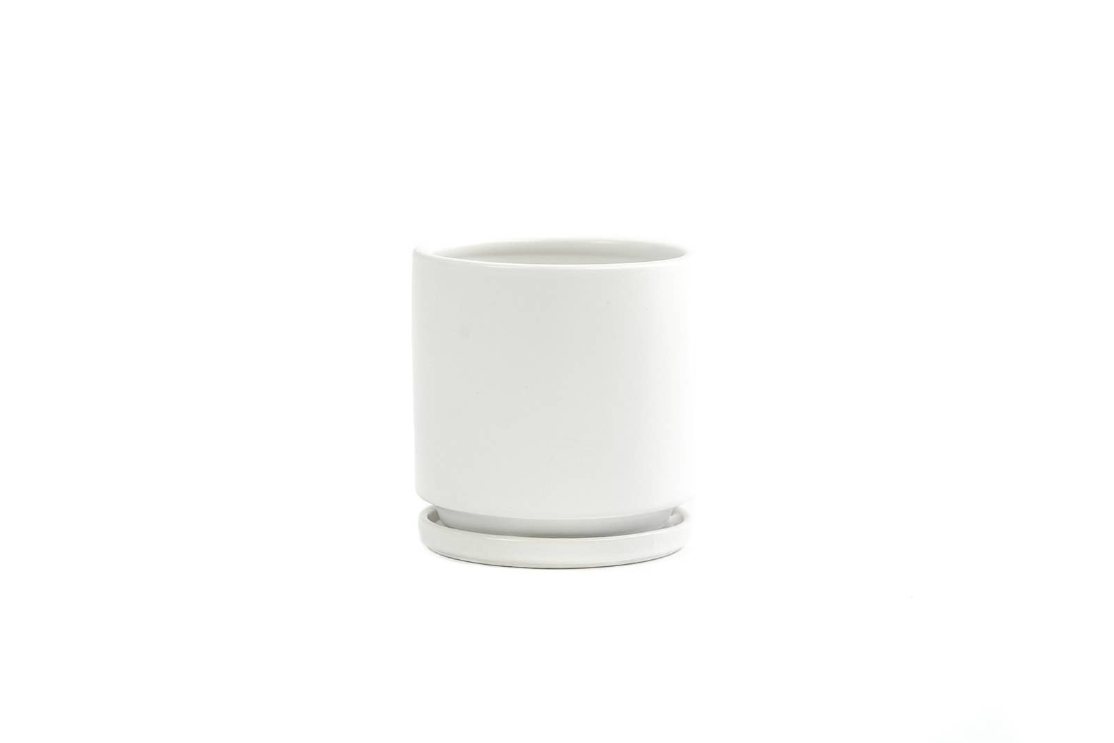 Momma Pots - 6.5" Gemstone Cylinder Pots with Water Saucers: Top Half Dusty Rose