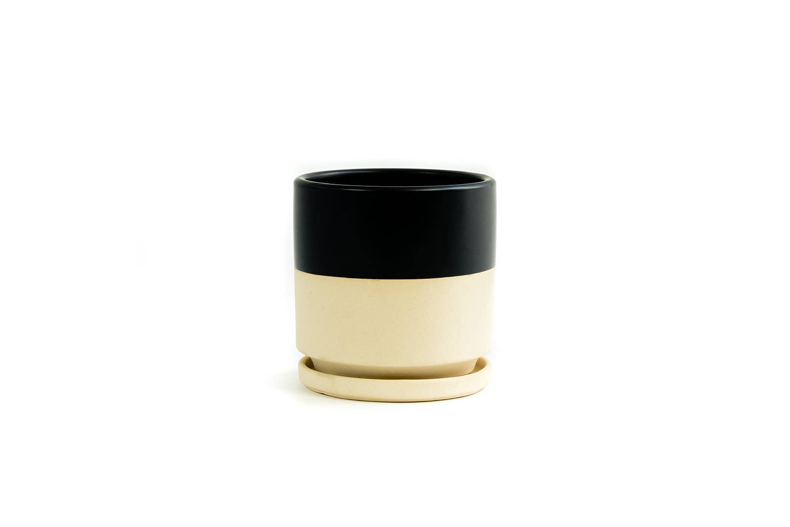 Momma Pots - 6.5" Gemstone Cylinder Pots with Water Saucers: Granite