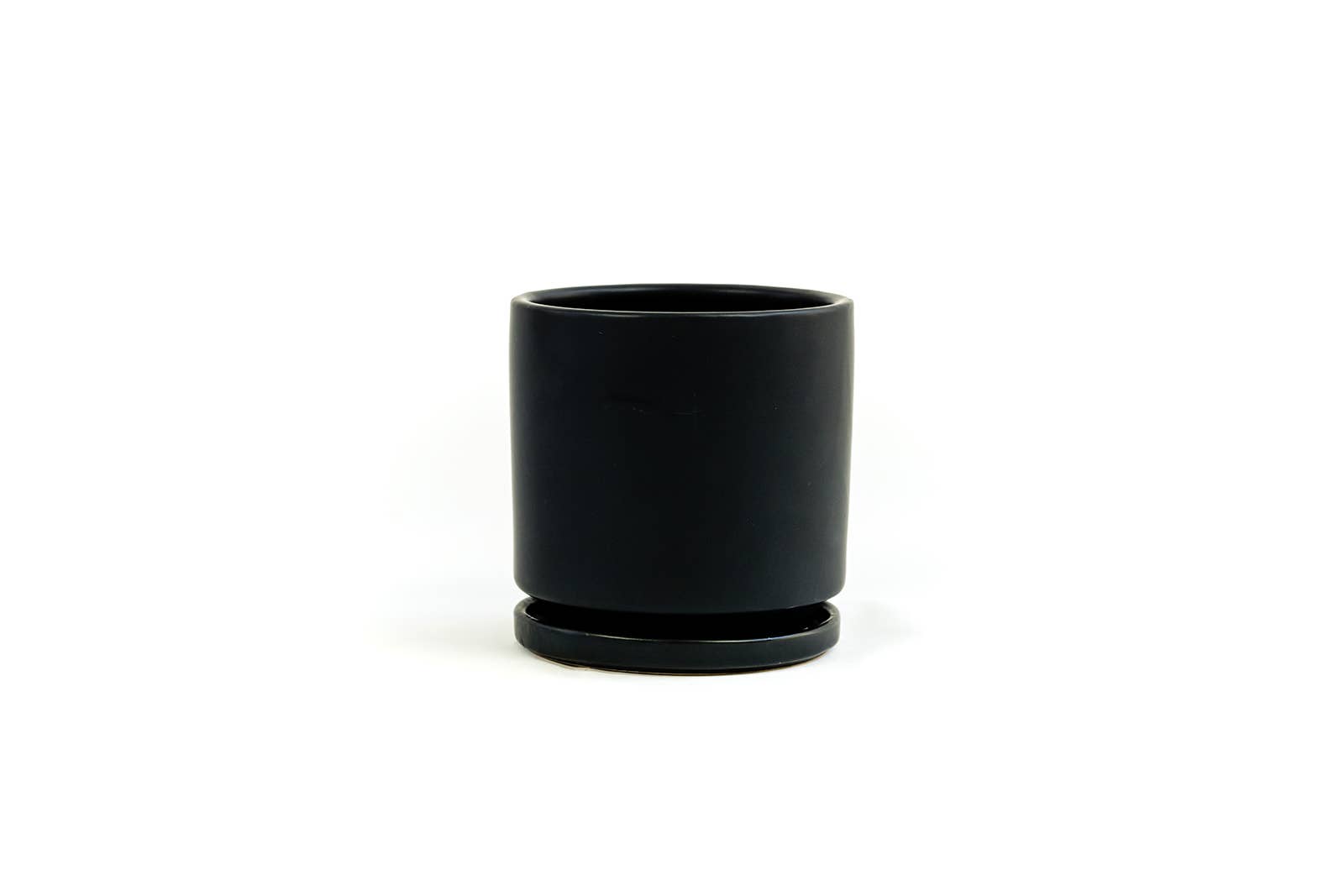 Momma Pots - 6.5" Gemstone Cylinder Pots with Water Saucers: Granite