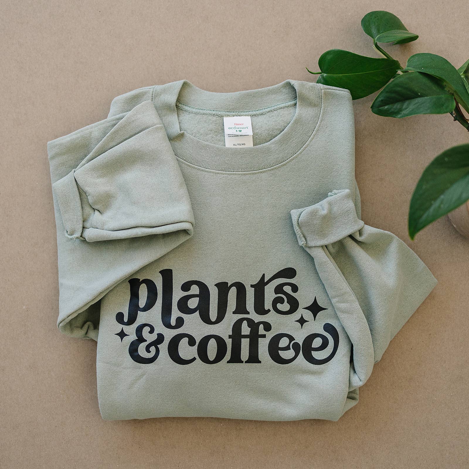 Packer Plant Co - Plants & Coffee Crewneck Sweatshirt: Fatigue Green / M