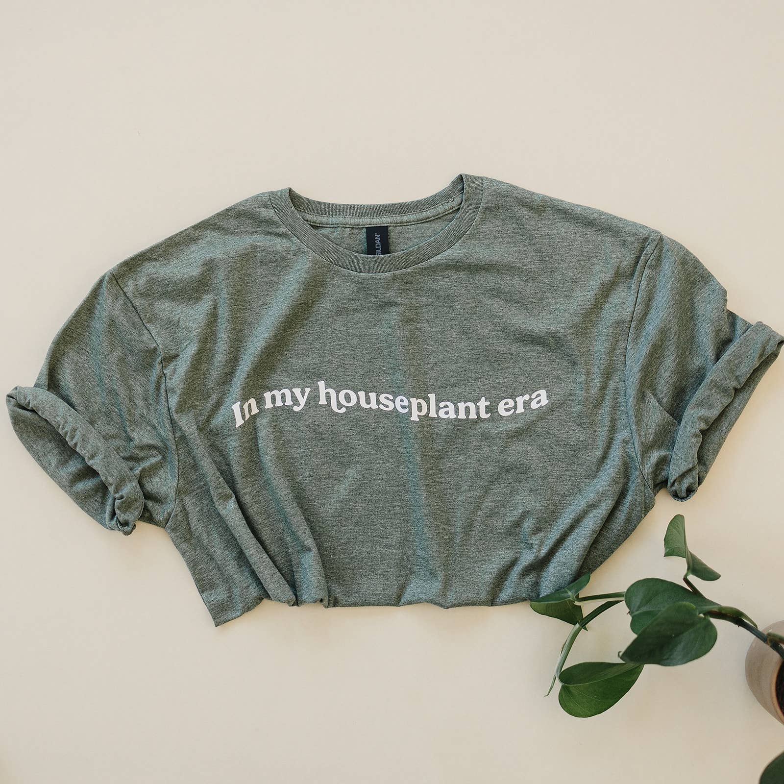 Packer Plant Co - Houseplant Era Graphic T-Shirt | Gifts for Plant Lovers: Heather Military Green / 2XL
