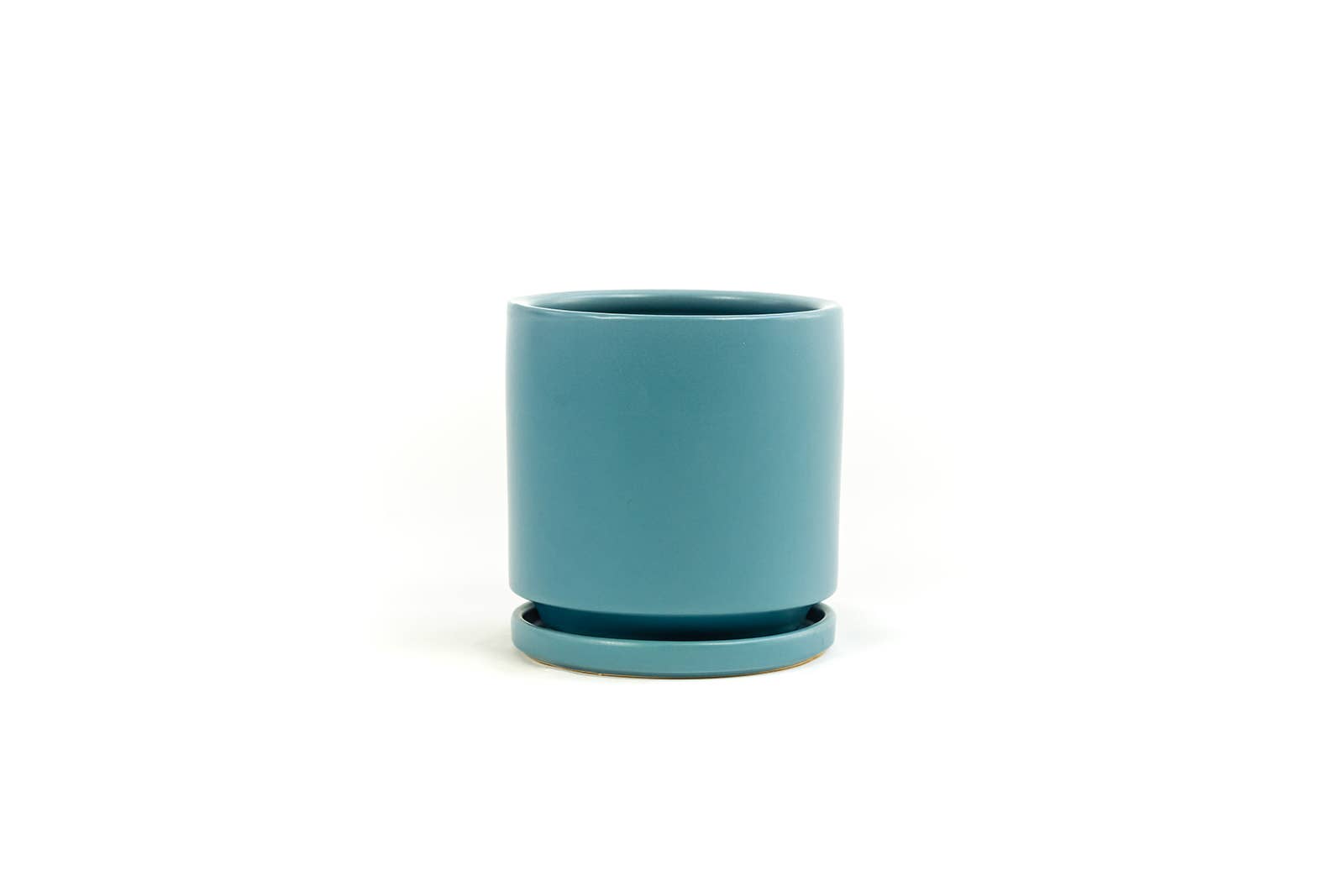 Momma Pots - 6.5" Gemstone Cylinder Pots with Water Saucers: Top Half Dusty Rose