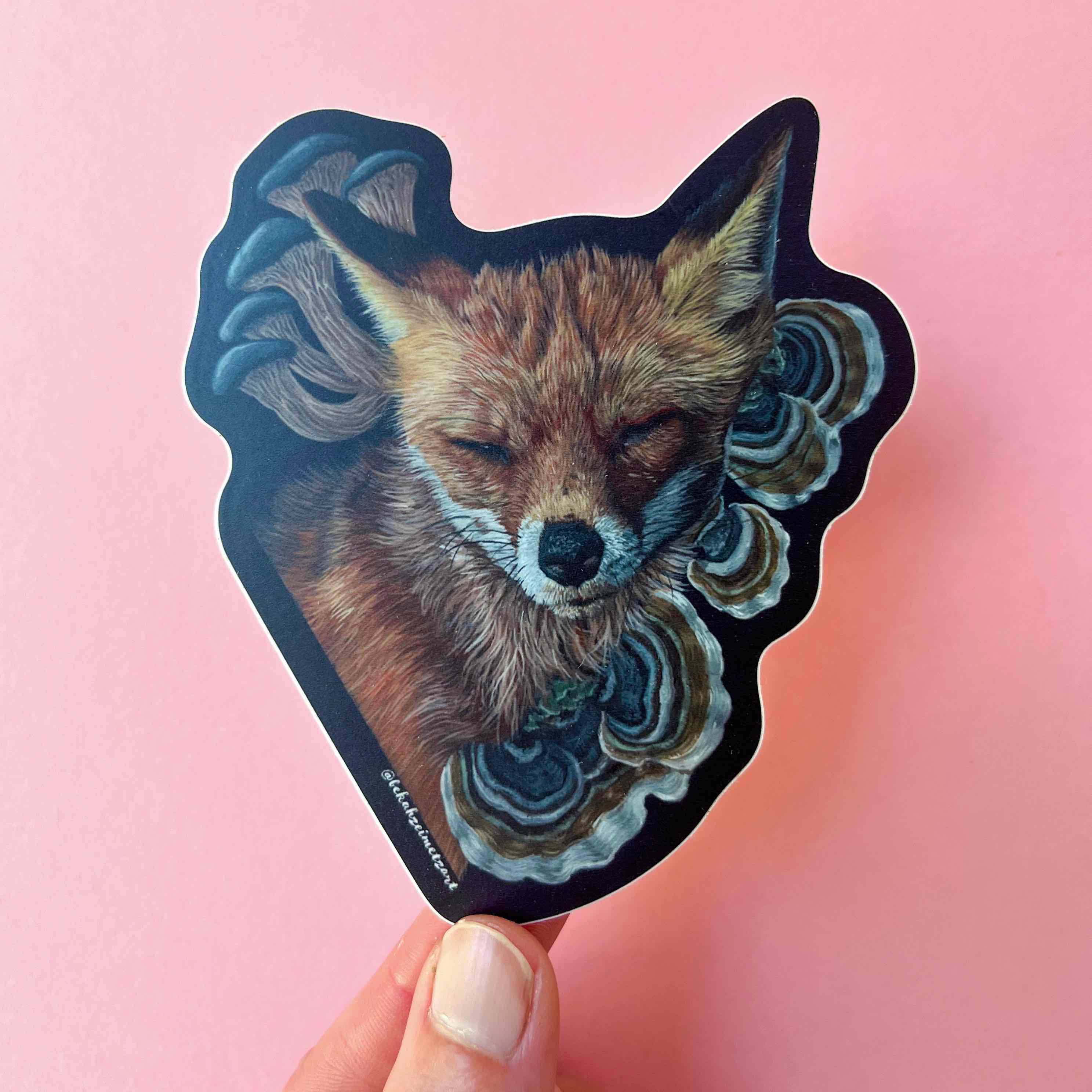 Bekah Zeimetz Art - Fox & Mushroom Sticker
