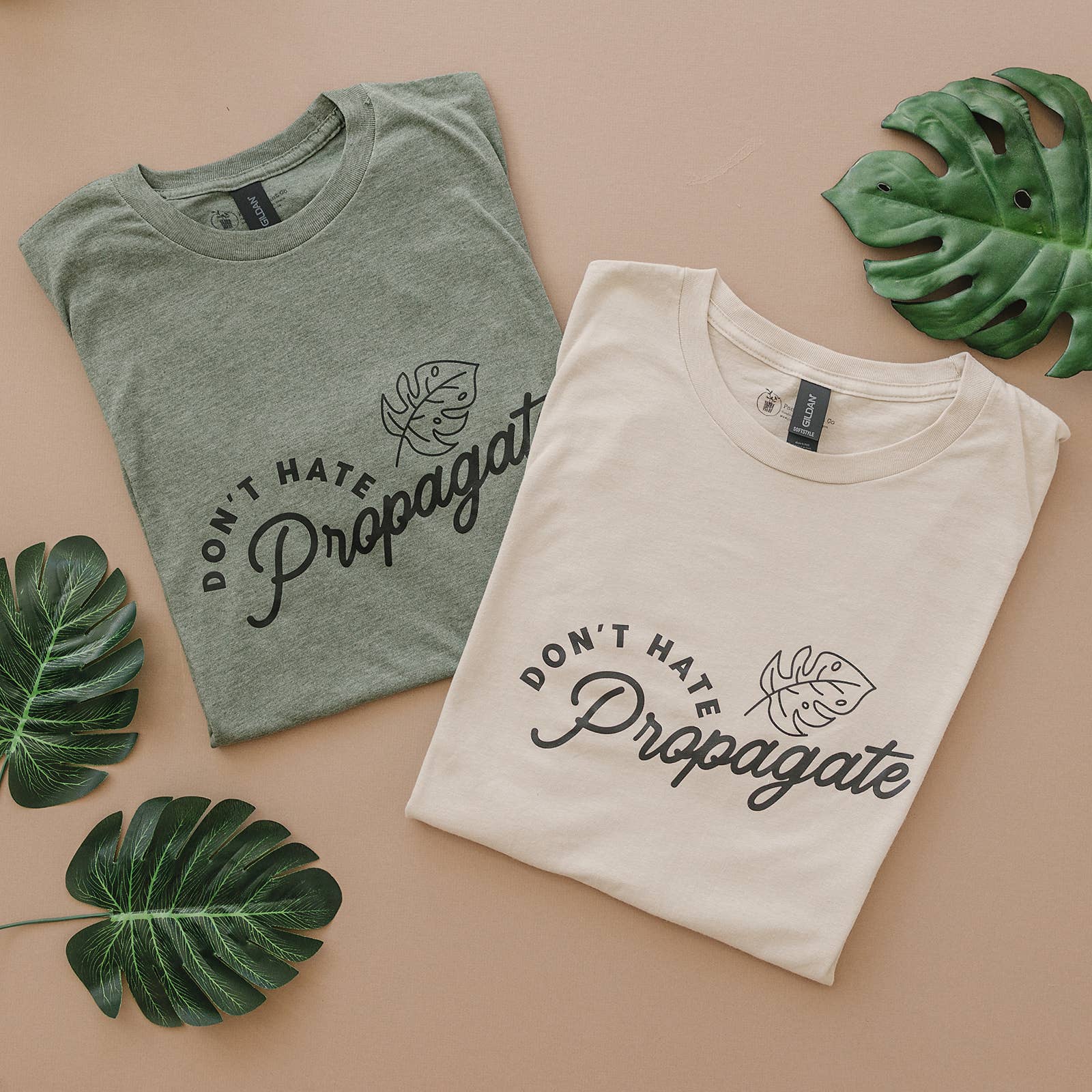 Packer Plant Co - "Don't Hate, Propagate" Plant Themed Graphic T-Shirt: 2XL / Heather Military Green