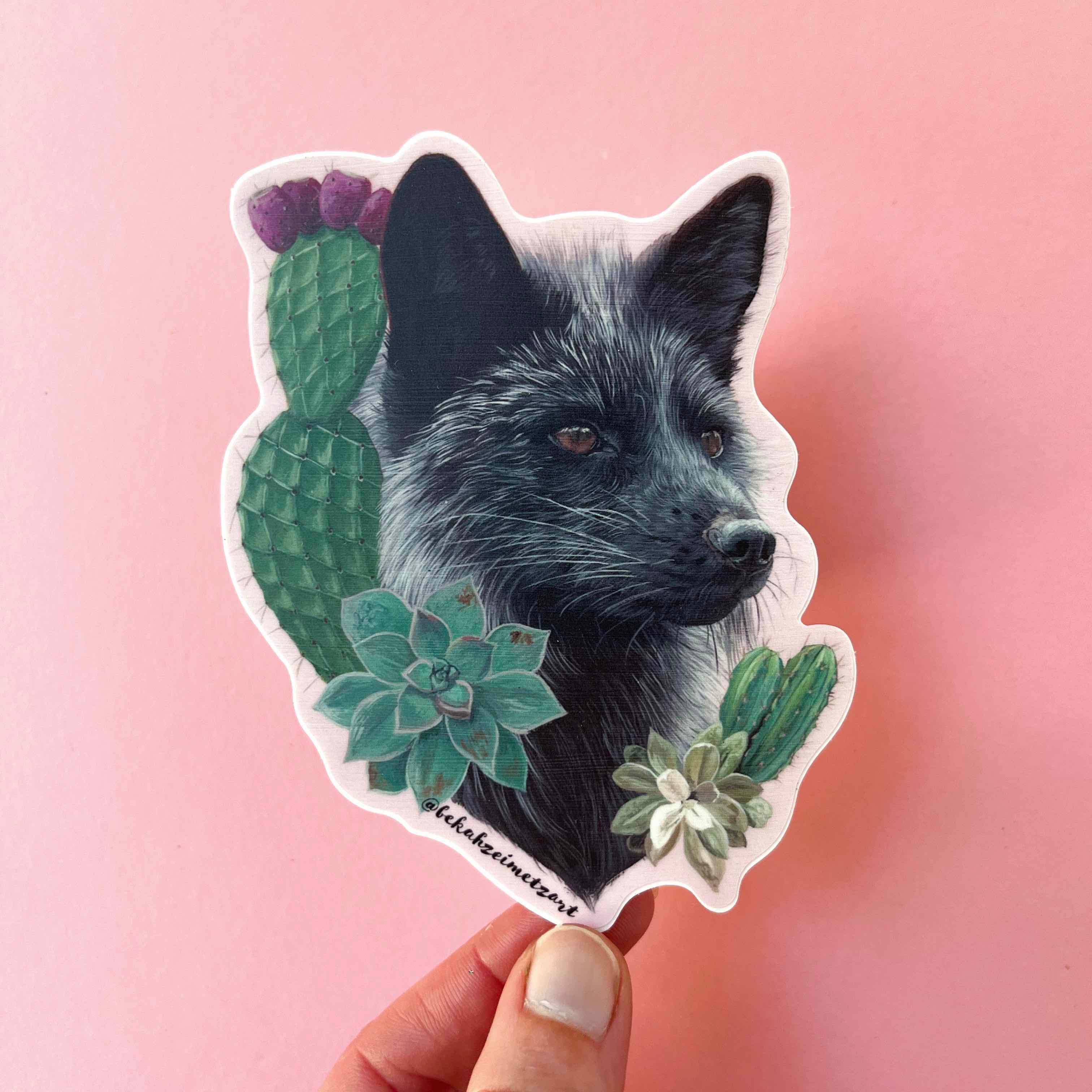Bekah Zeimetz Art - Fox & Cactus Sticker