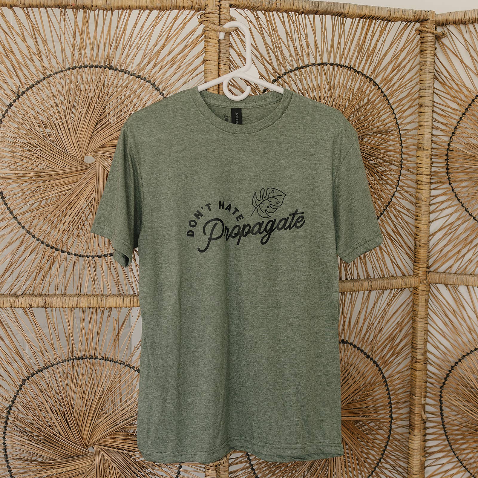 Packer Plant Co - "Don't Hate, Propagate" Plant Themed Graphic T-Shirt: Small / Heather Military Green