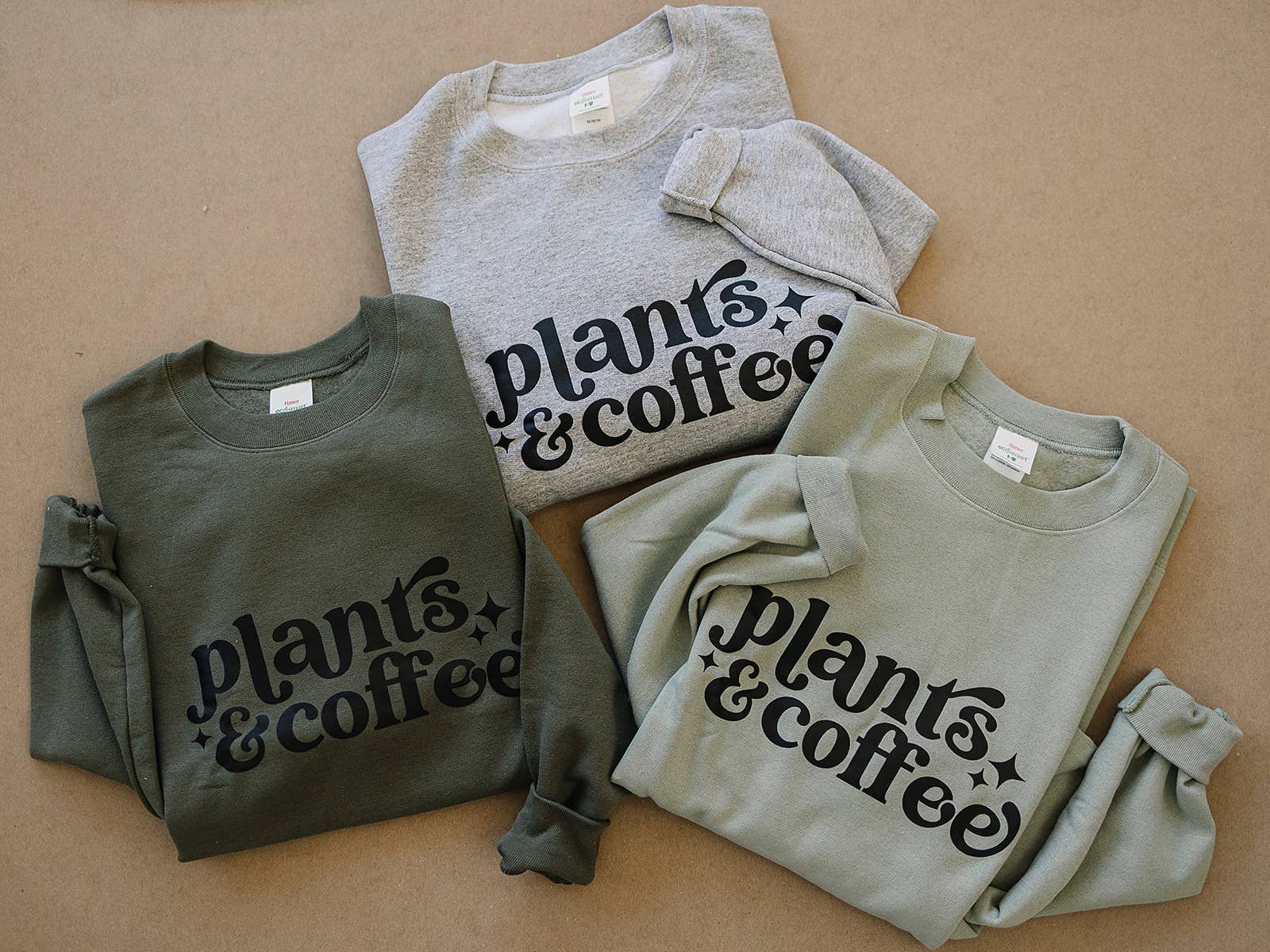 Packer Plant Co - Plants & Coffee Crewneck Sweatshirt: Fatigue Green / XL