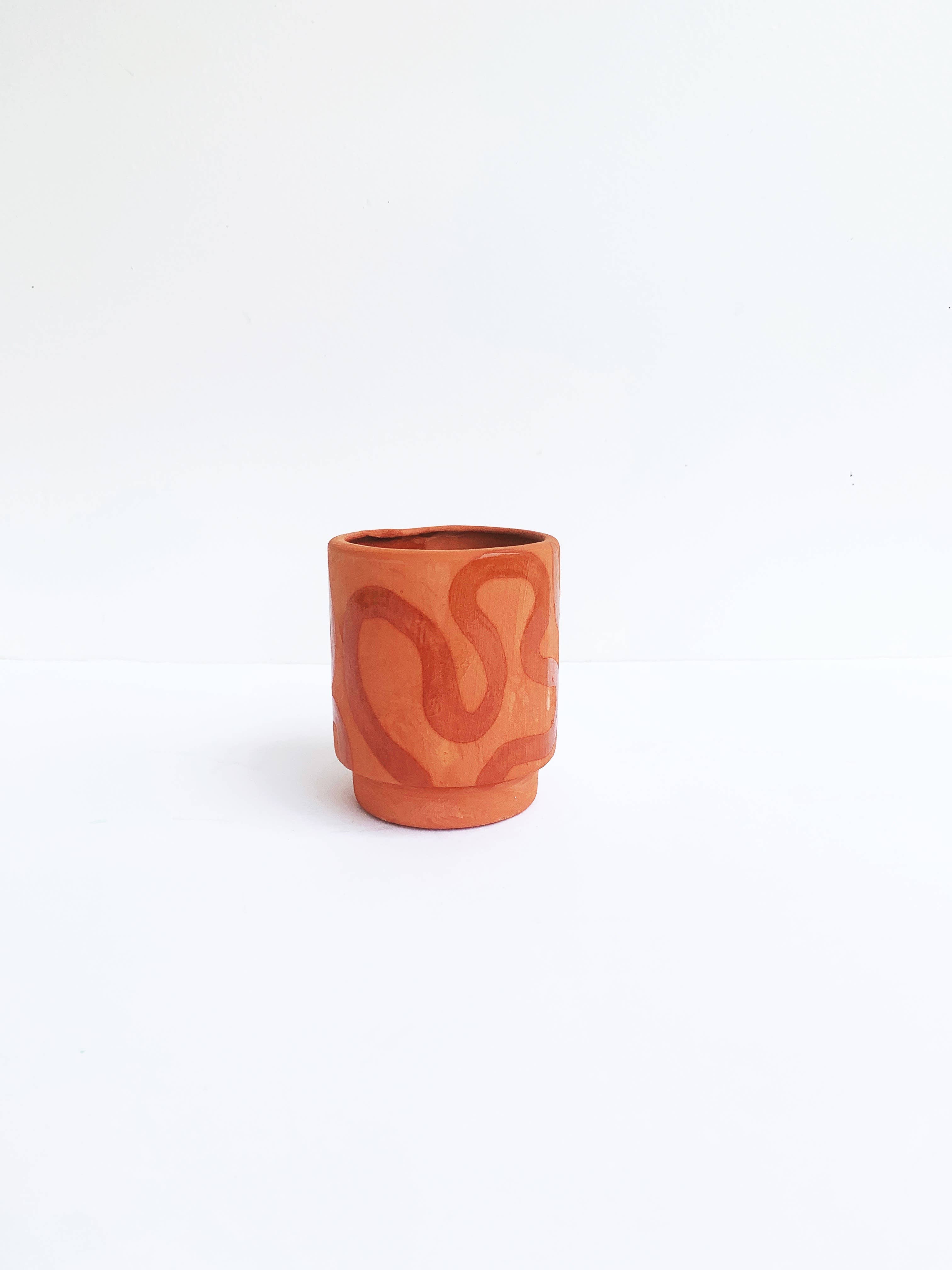 Luna Reece Ceramics - Squiggle Pots: Terra Cotta Clear