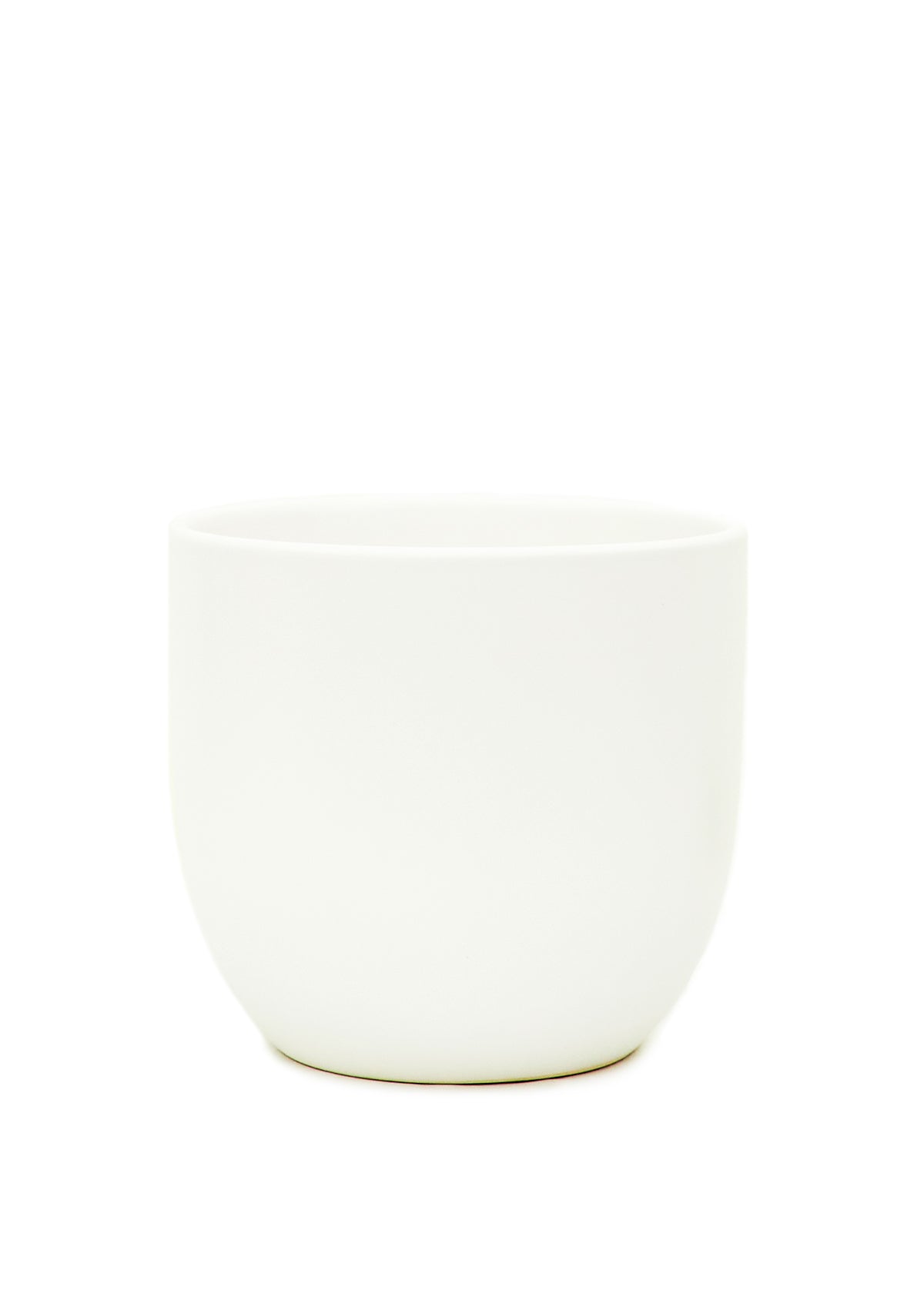 Rounded Ceramic Planter, White 5" Wide