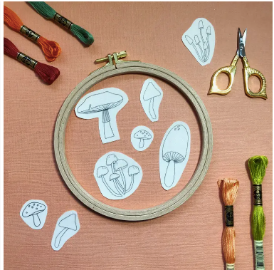 DIY Embroidery Pattern- Mushroom Designs