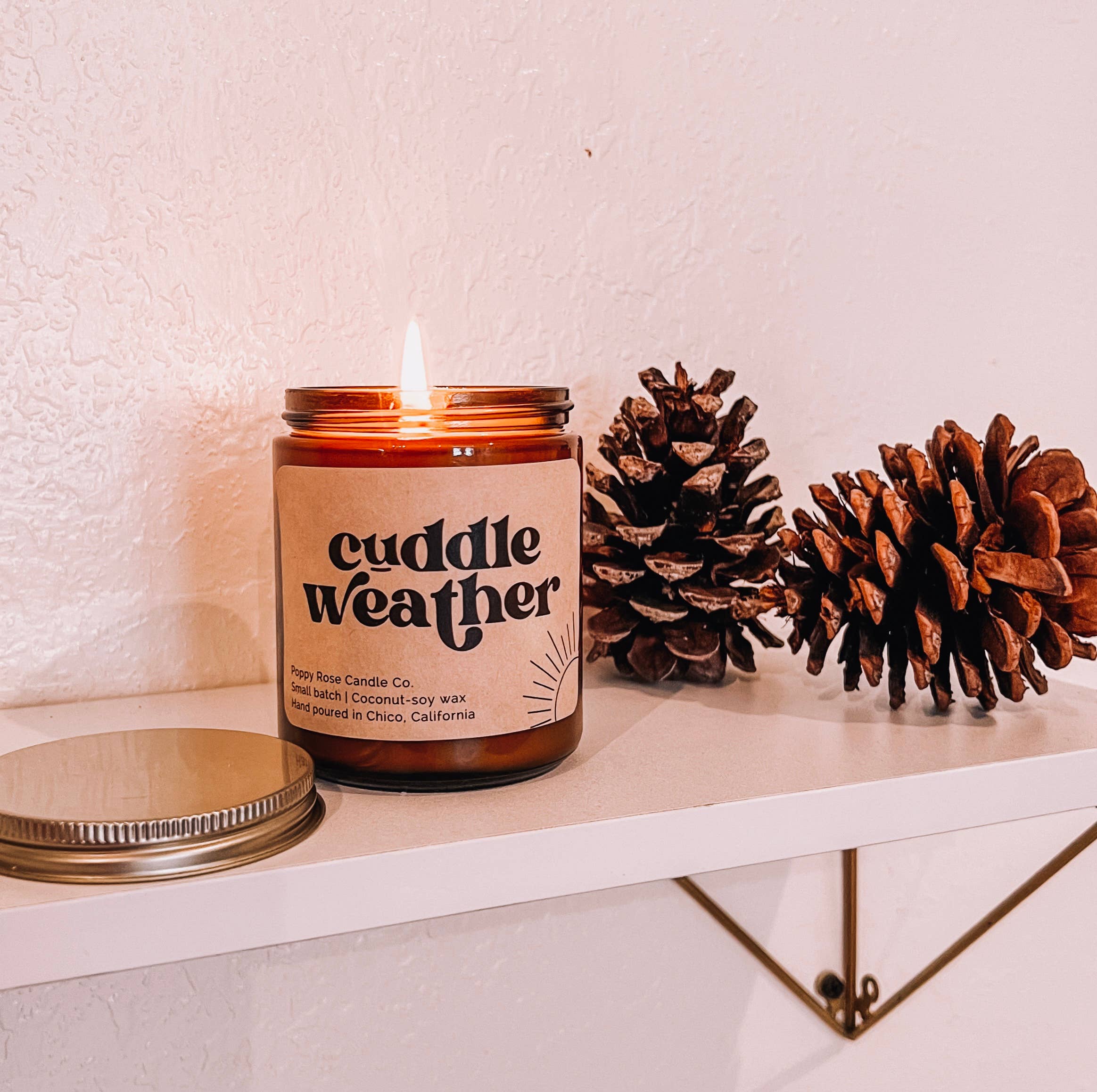 Poppy Rose Candle Co. - Cuddle Weather (seasonal) 8 oz coconut candle Fall candle